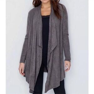 Barefoot Dreams Charcoal Bamboo Chic Lite Waterfall Cardigan Size Small / Medium